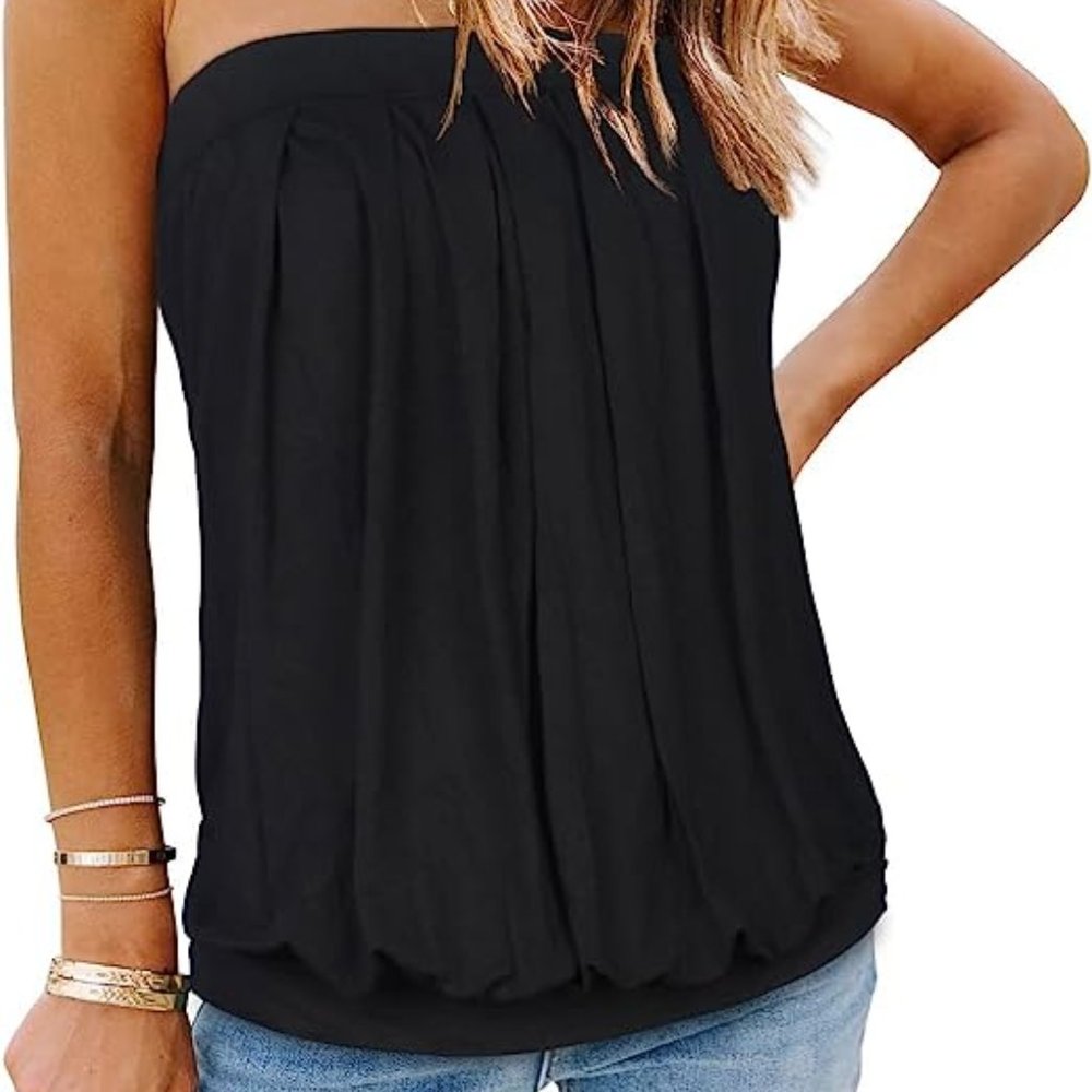 3 pack Bandeau Strapless Blouse Off the Shoulder Tunic